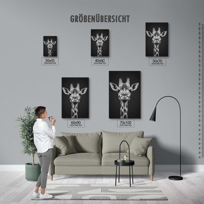 Giraffe in schwarz-weiß