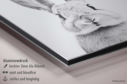 Wandbild "Hase" in schwarz-weiß